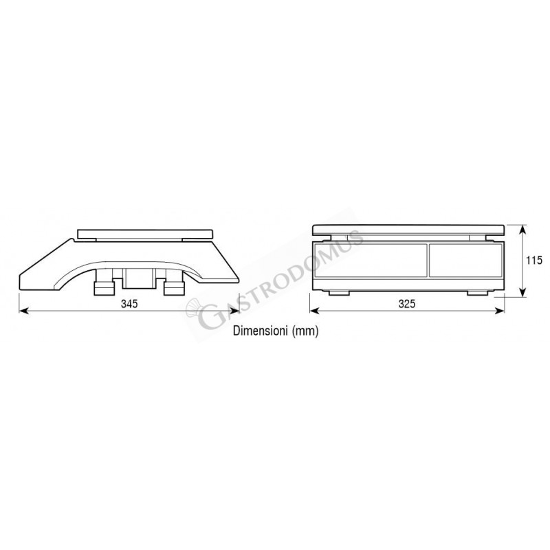 Bilancia controllo peso display LCD portata 30 Kg precisione 1 g L 325 mm x P 345 mm x H 115 mm, scheda tecnica