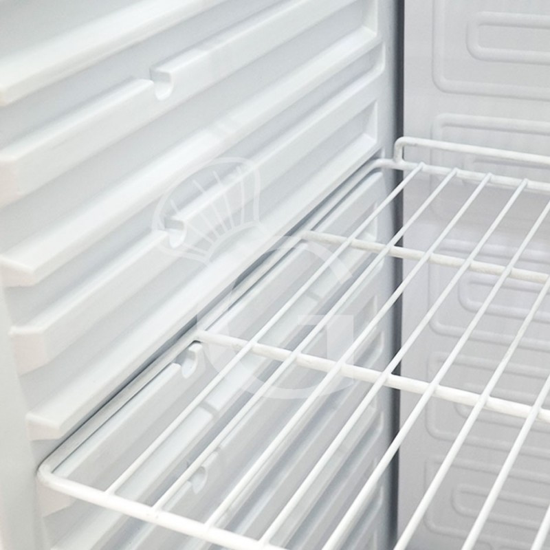 Armadio refrigerato positivo statico con porta a vetro, capacità 330 LT temperatura -2°C/+8°C, particolare griglia interna