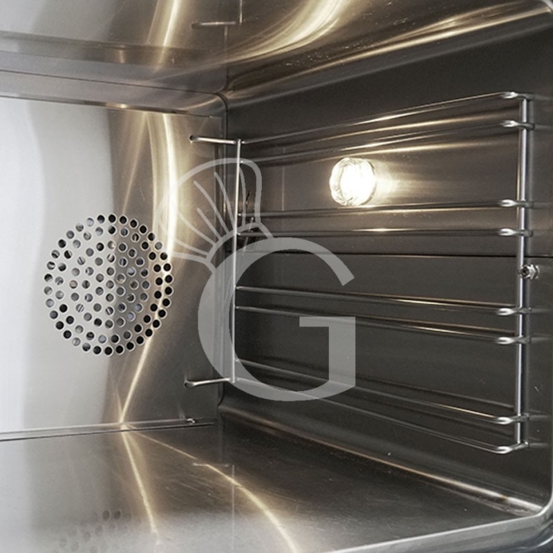 Forno elettrico a convezione, porta ribalta, comandi meccanici, 3 griglie, potenza 2,6 kw