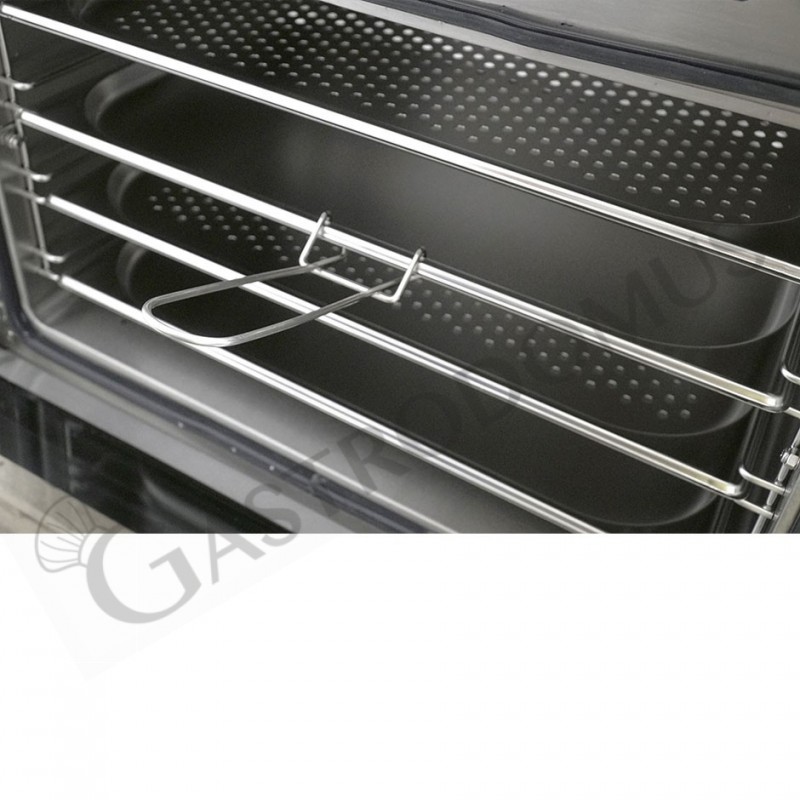 Forno elettrico a convezione, porta ribalta, comandi meccanici, 4 teglie GN1/1, potenza 2,67 kw