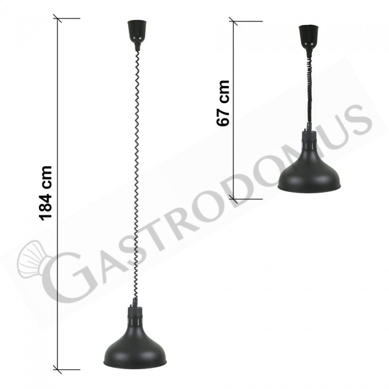 Lampada riscaldante color nero diametro 290 mm luce bianca