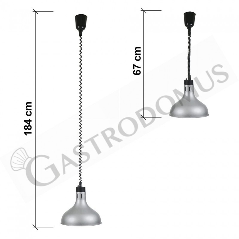 Lampada riscaldante color argento diametro 290 mm luce bianca