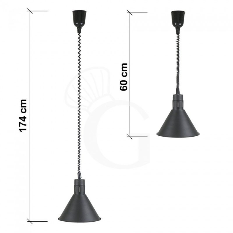 Lampada riscaldante color nero diametro 270 mm luce bianca