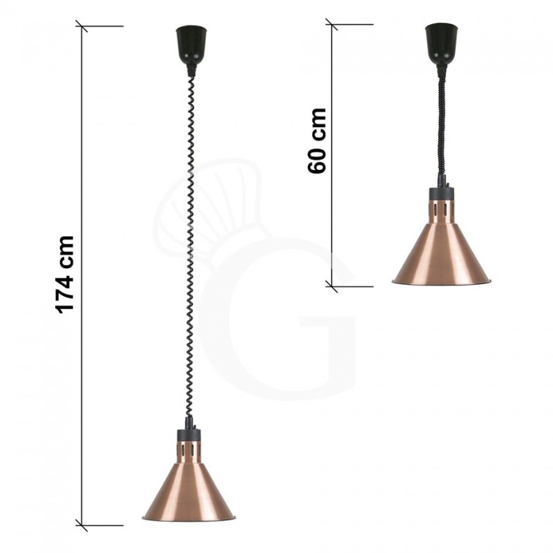Lampada riscaldante color rame diametro 270 mm luce bianca