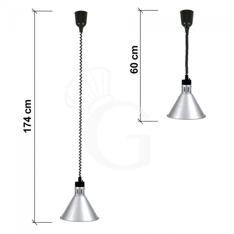 Lampada riscaldante color argento diametro 270 mm luce bianca