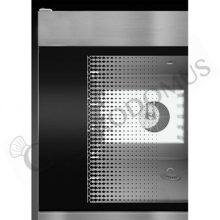 Forno elettrico convezione-vapore-misto touch screen,umidificatore,per 5 teglie GN1/1 o 600x400 mm con lavaggio automatico Forno elettrico convezione-vapore-misto touch screen,umidificatore,per 5 teglie GN1/1 o 600x400 mm con lavaggio automatico