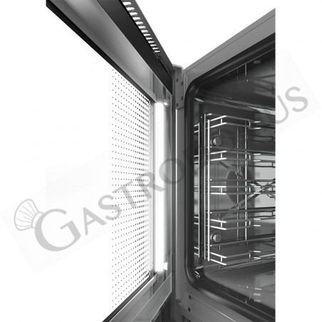 Forno elettrico convezione-vapore-misto touch screen,umidificatore,per 5 teglie GN1/1 o 600x400 mm con lavaggio automatico Forno elettrico convezione-vapore-misto touch screen,umidificatore,per 5 teglie GN1/1 o 600x400 mm con lavaggio automatico