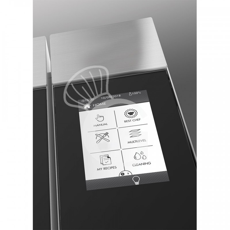 Forno a gas convezione-vapore-misto, touch screen, per 10 teglie GN1/1 o 600x400 mm con lavaggio automatico