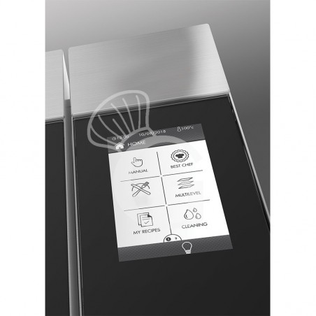 Forno elettrico convezione-vapore-misto touch screen,umidificatore,per 10 teglie GN1/1 o 600x400 mm con lavaggio automatico Forno elettrico convezione-vapore-misto touch screen,umidificatore,per 10 teglie GN1/1 o 600x400 mm con lavaggio automatico
