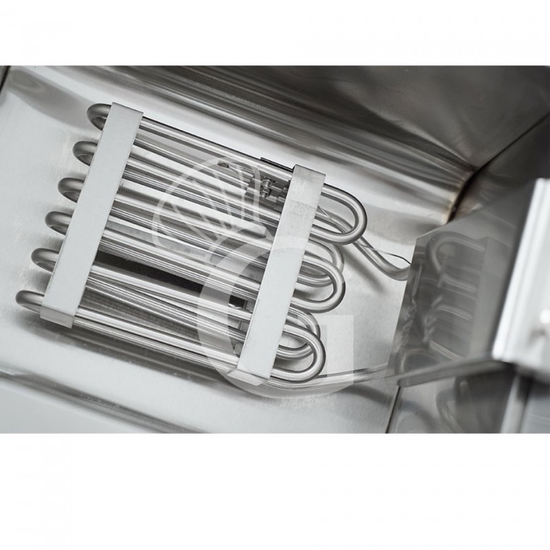 Friggitrice elettrica da banco con 2 vasche capacità 13+13 LT, 4+4 KW, Monofase con rubinetto