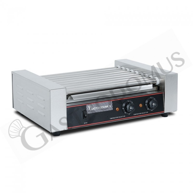 Gira wurstel 9 rulli potenza 1800 W - L 560 mm x P 410 mm x H 178 mm