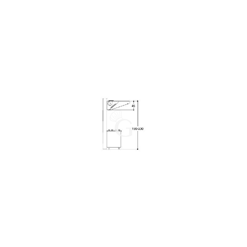 Cappa Snack a parete con motore full optional L2200xP900xH450mm, disegno tecnico con ipotesi posizionamento cappa di aspirazione