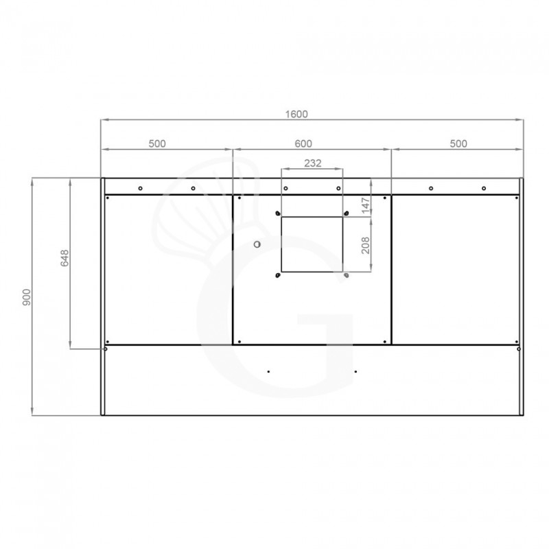 Cappa Snack a parete con motore L1600xP900xH450mm