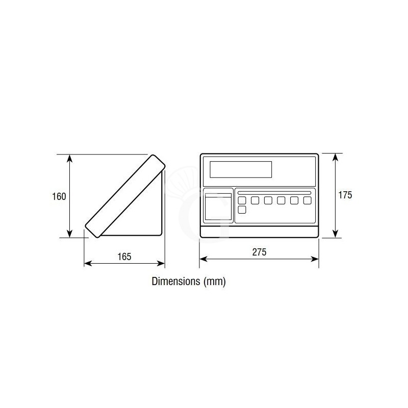 Piattaforma monocella 400 x 400 mm completa di indicatore con stampante e colonna H 600 mm