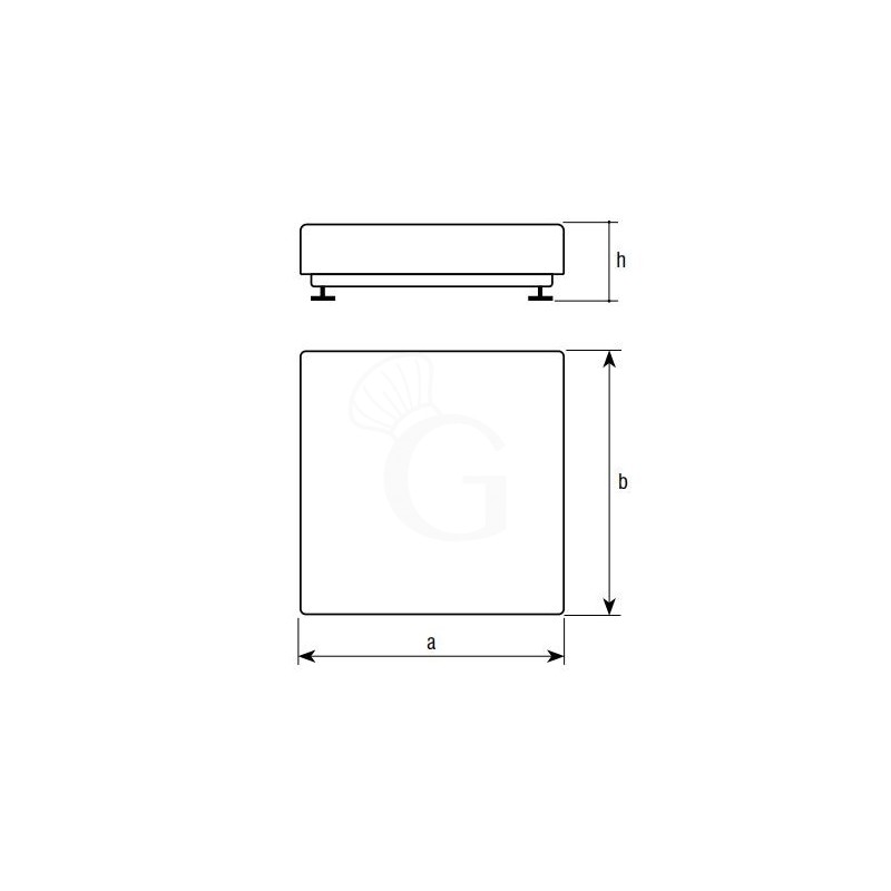 Piattaforma monocella 400 x 400 mm completa di indicatore con stampante e colonna H 600 mm