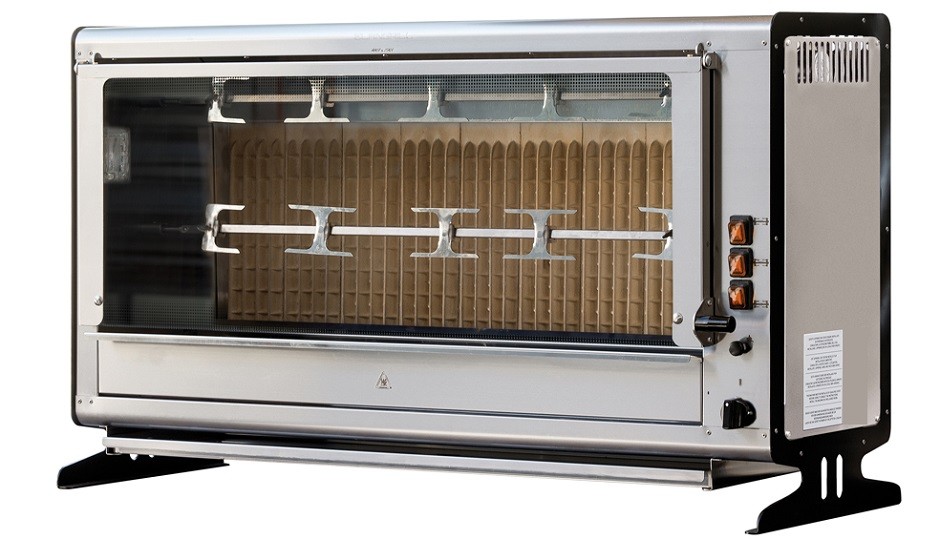 Girarrosto a gas L 921 mm x P 371 mm x H 650 mm per 12 polli