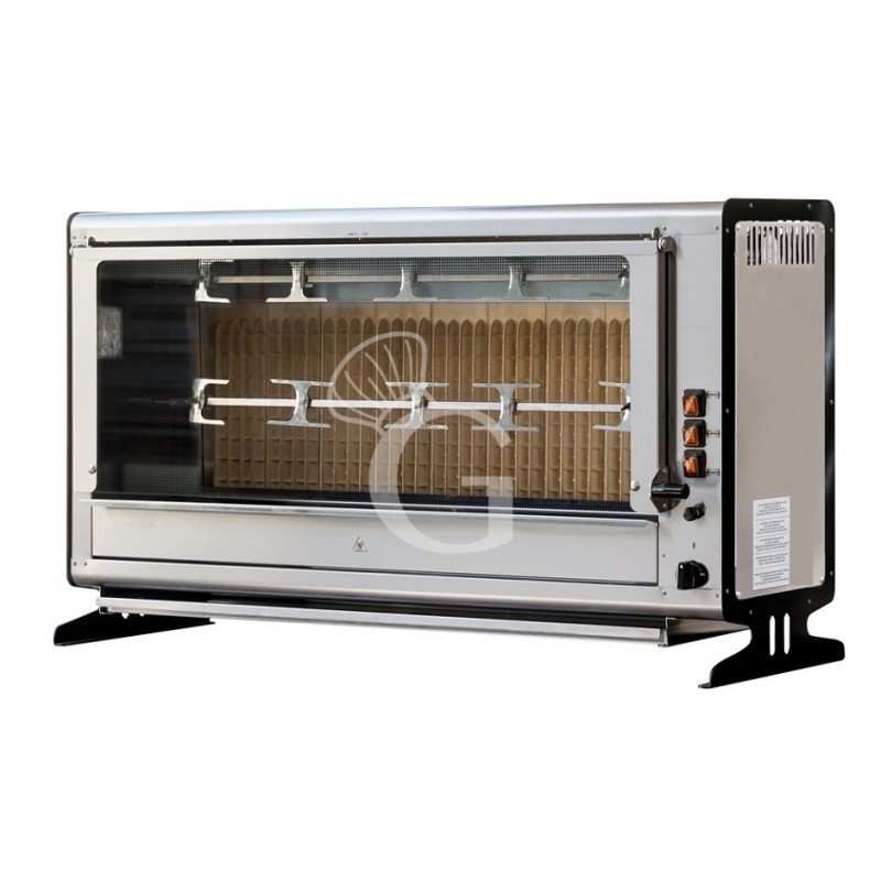 Girarrosto a gas L 1121 mm x P 371 mm x H 650 mm per 18 polli