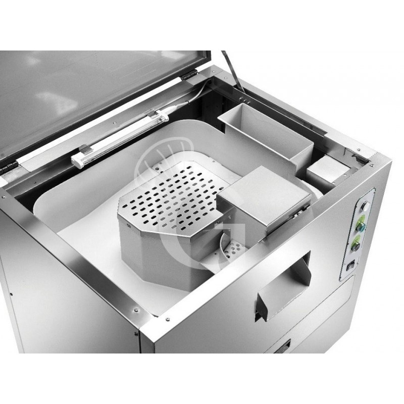 Visione interna Asciugaposate/lucida posate da banco 3000 pezzi/h
