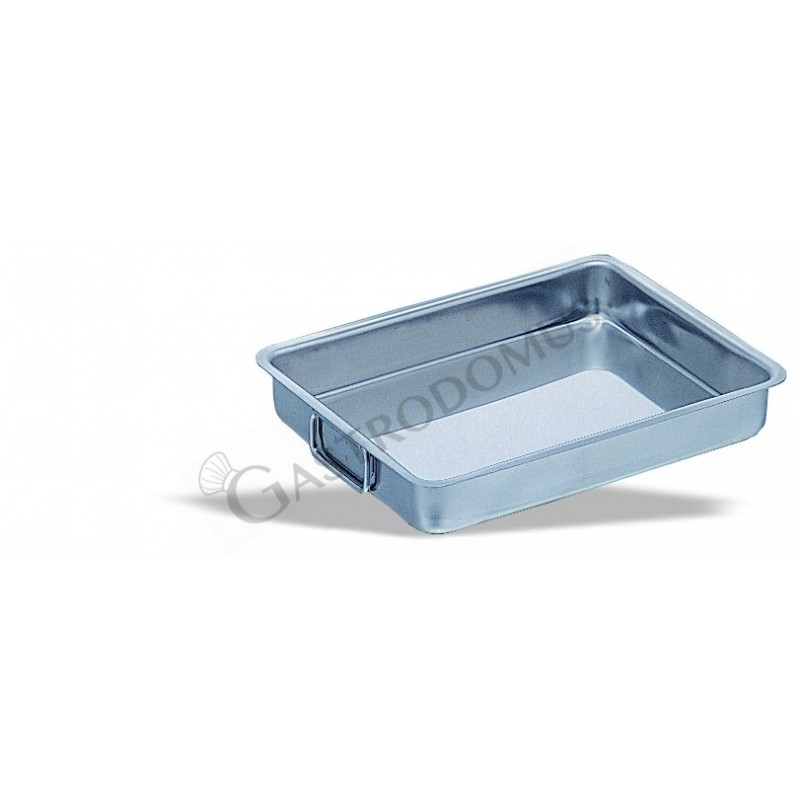 Tegame in acciaio inox 2 maniglie snodate L 430 mm x P 300 mm x H 65 mm Tegame in acciaio inox 2 maniglie snodate L 430 mm x P 300 mm x H 65 mm