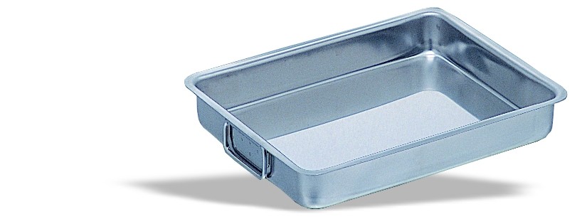 Tegame in acciaio inox 2 maniglie snodate L 430 mm x P 300 mm x H 65 mm