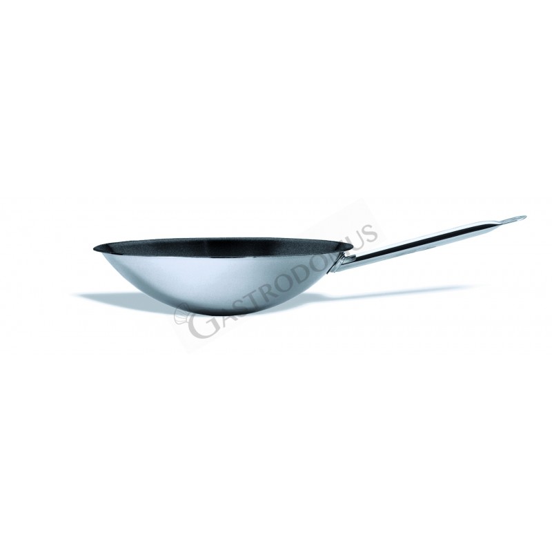 Padella antiaderente per wok fondo rotondo diametro 360 mm x H 100 mm 6 LT  - mod. 2393-4