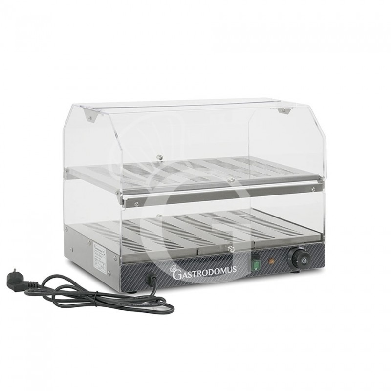 Vetrina Riscaldata inox e plexigass 2 piani +30°C/+90°C L 510 mm x P 350 mm x H 385 mm