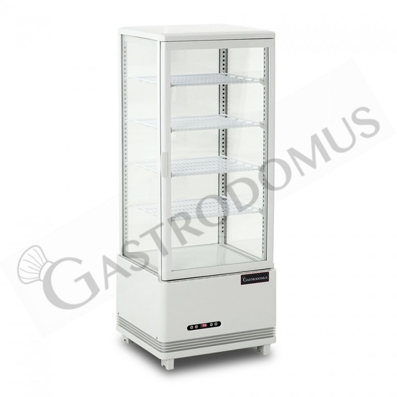 Frigo vetrina ventilato per bibite color bianco capacità 98 LT, temp. 0°C/+12°C