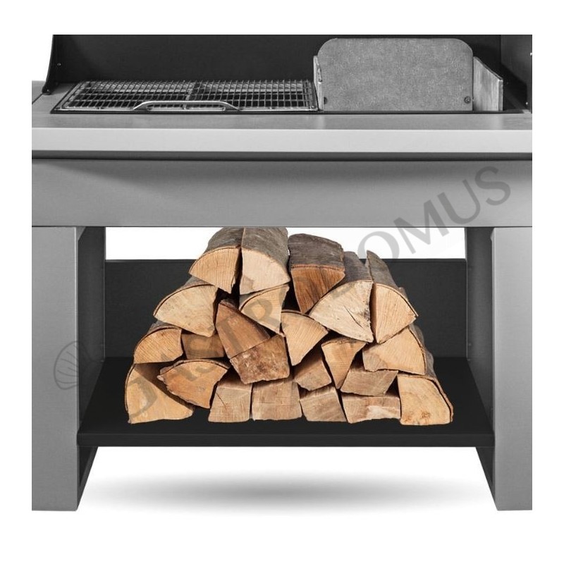 Barbecue classico - L 1600 mm x P 870 mm x H 2300 mm, particolare piano salvaspazio