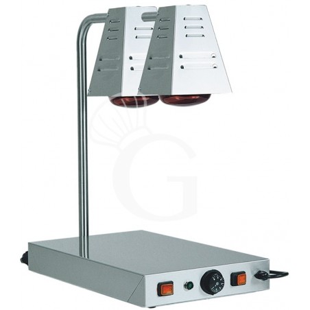 Piano caldo in inox con 2 lampade a raggi infrarossi Piano caldo in inox con 2 lampade a raggi infrarossi