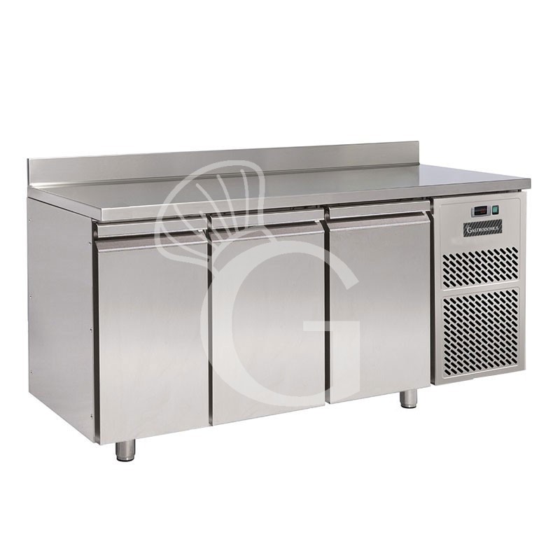 Tavolo refrigerato 3 porte con alzatina Prof. 600 mm - temperatura 0°C/+10°C