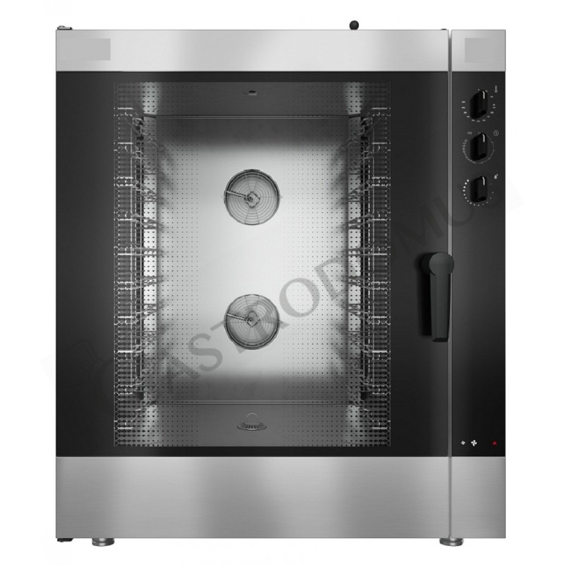 Forno a gas a convezione, comandi elettromeccanici con umidificatore, per 10 teglie GN1/1 o 600x400 mm Forno a gas a convezione, comandi elettromeccanici con umidificatore, per 10 teglie GN1/1 o 600x400 mm