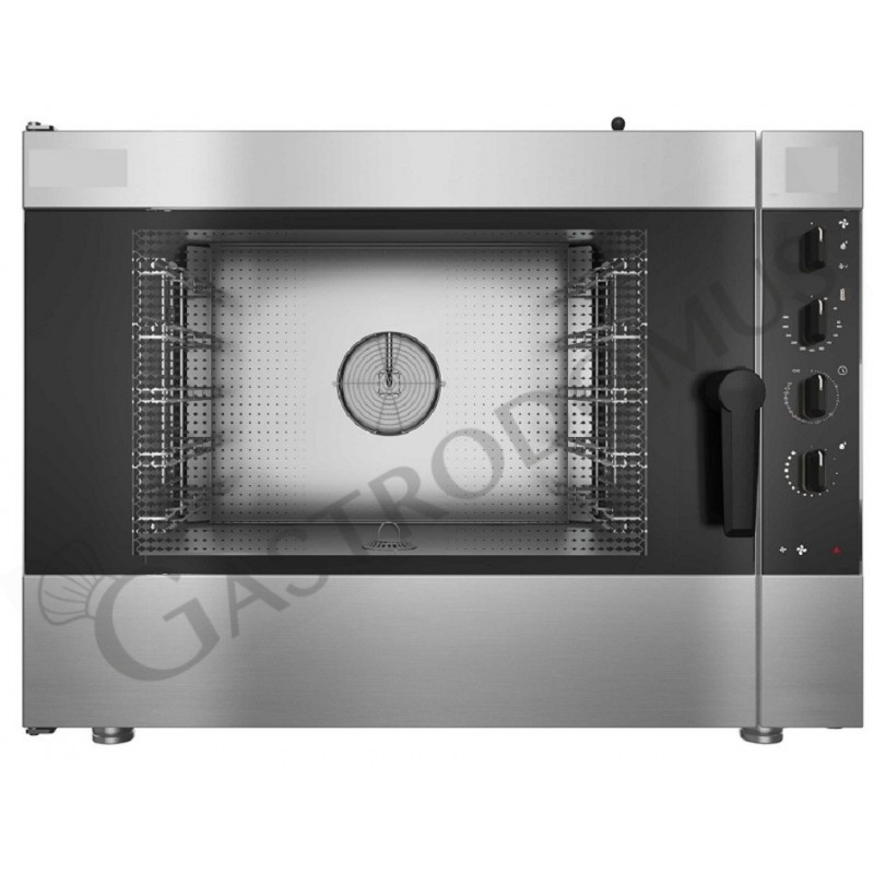 Forno a gas convezione-vapore-misto, comandi elettromeccanici, umidificatore, per 5 teglie GN1/1 o 600x400 mm