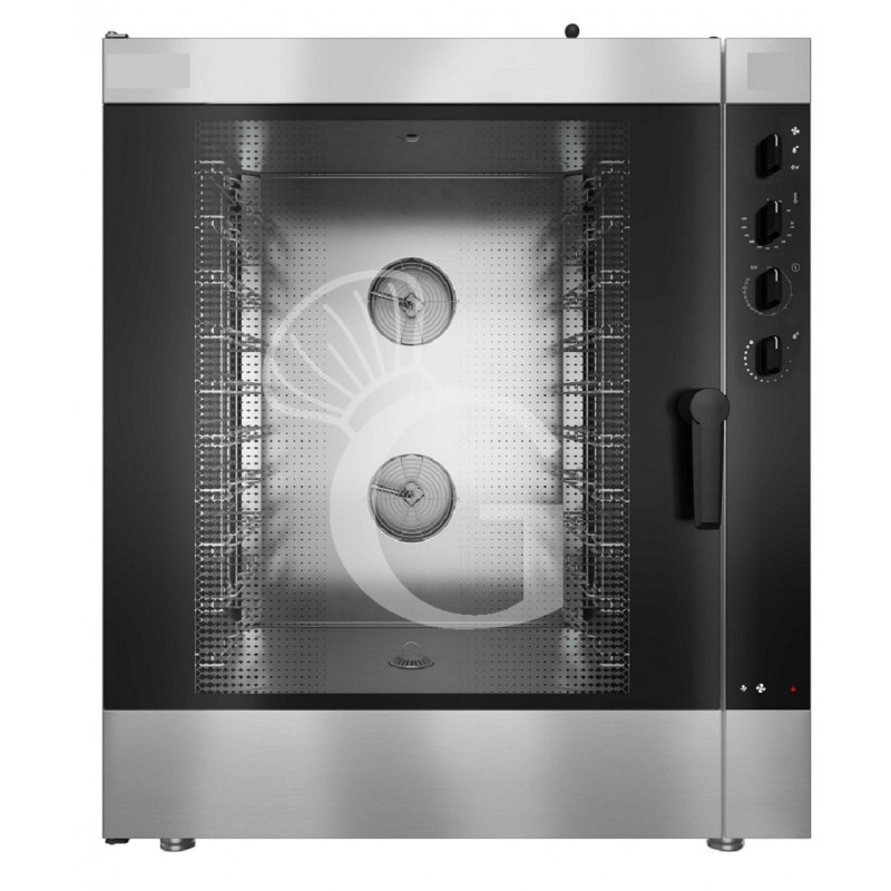 Forno a gas convezione-vapore-misto, comandi elettromeccanici, umidificatore, per 10 teglie GN1/1 o 600x400 mm Forno a gas convezione-vapore-misto, comandi elettromeccanici, umidificatore, per 10 teglie GN1/1 o 600x400 mm