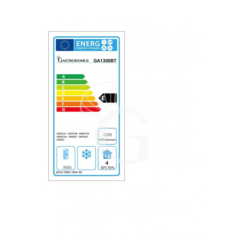 Congelatore verticale ventilato 2 porte -18°C/-22°C 1156 LT classe energetica E