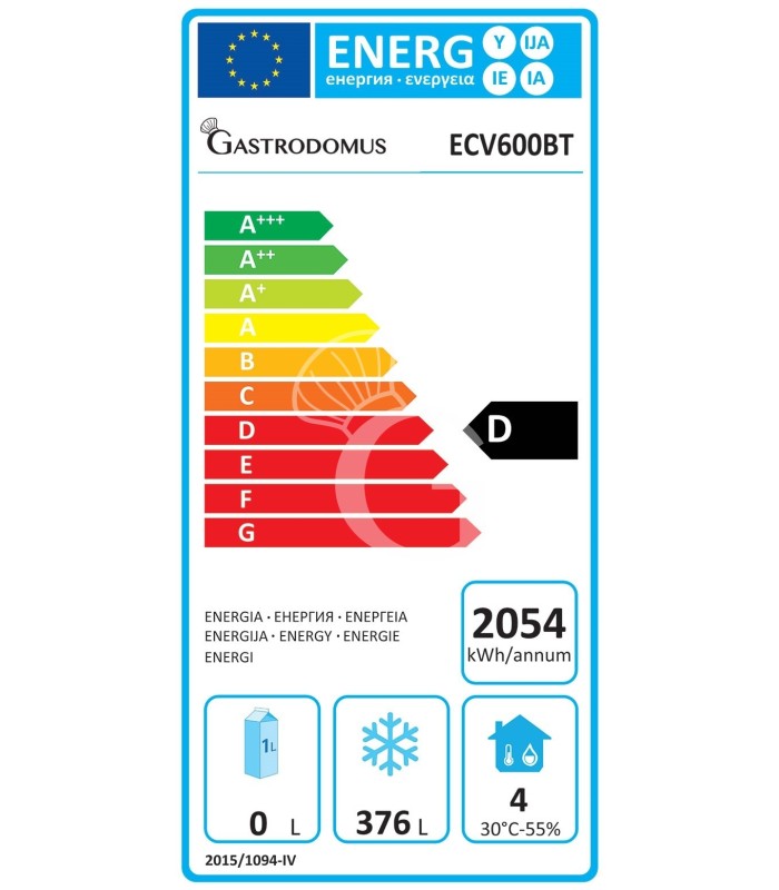 Armadio congelatore ventilato -18°C/-22°C 537 LT classe energetica D