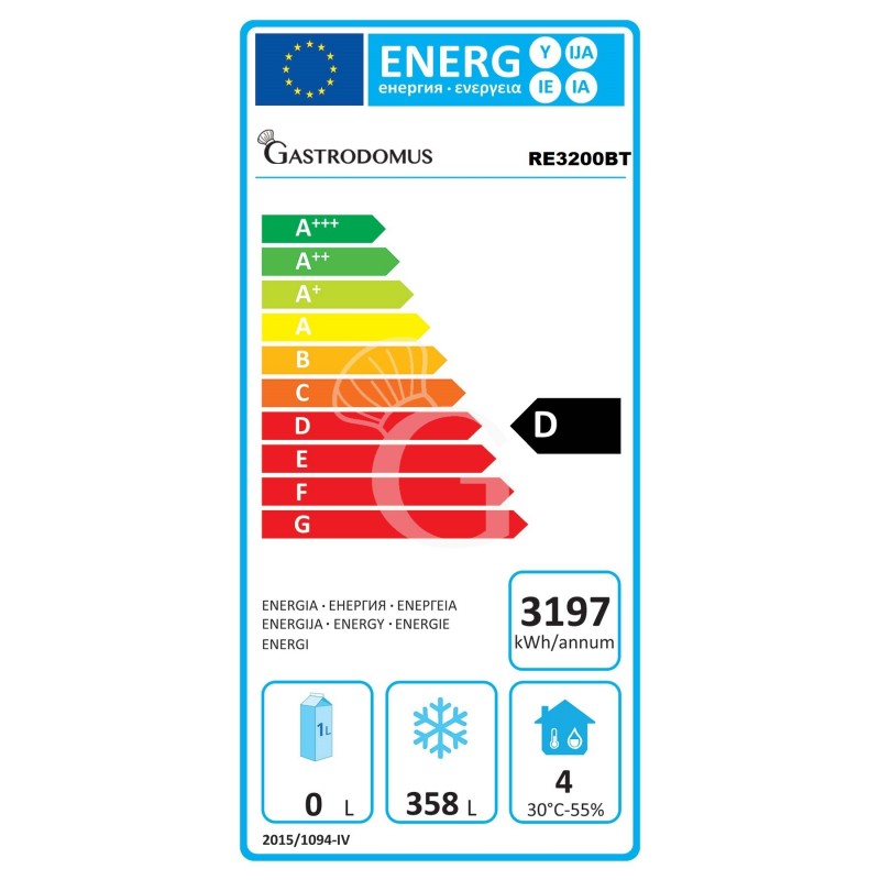 Tavolo refrigerato con 3 porte, cassetto sopra al motore, profondità 700 mm e temperatura -18°C/-22°C classe energetica D