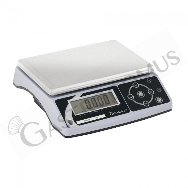 Bilancia controllo peso display LCD portata 30 Kg precisione 1 g L 325 mm x P 345 mm x H 115 mm