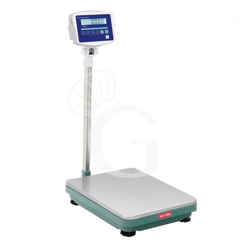 Bilancia monocella completa con portata 60 Kg e precisione 5 g - L 420 mm x P 520 mm x H 900 mm
