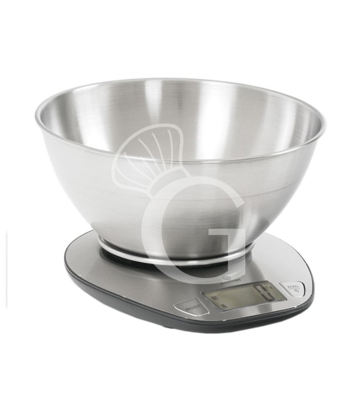 Bilancia da cucina schermo LCD portata 5 Kg piatto L 180 mm x diametro 215 mm x H 130 mm