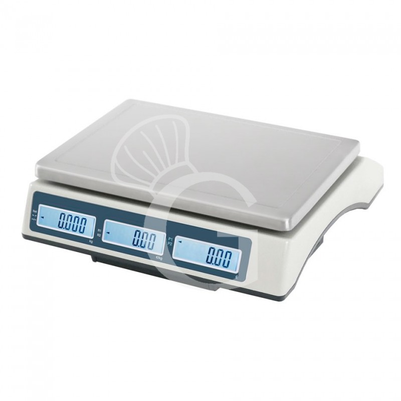 Bilancia commerciale senza colonna portata 15 Kg precisione 2/5 g L 330 mm x P 345 mm x H 117 mm