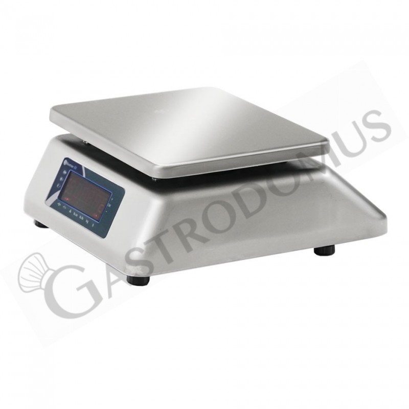 Bilancia controllo peso doppio display portata 6 Kg precisione 0,5 g L 290 mm x P 240 mm x H 110 mm. Vista lato cliente.