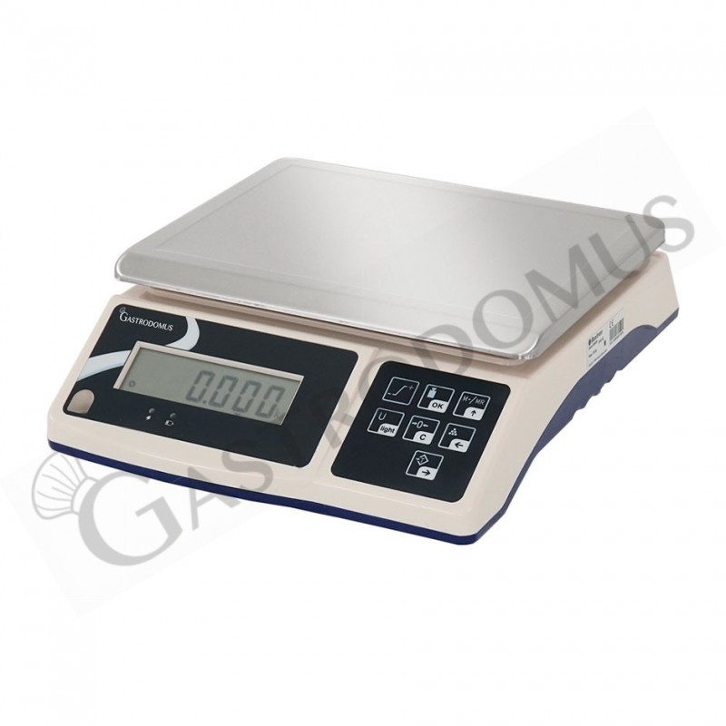 Bilancia ABS con display LCD controllo del peso portata 30 Kg precisione 1 g L 370 mm x P 330 mm x H 140 mm