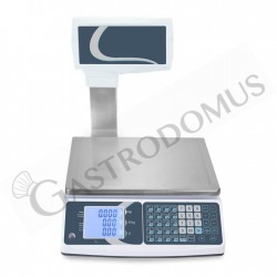 Bilancia commerciale con visore a colonna - portata 15 Kg e precisione 2/5 g