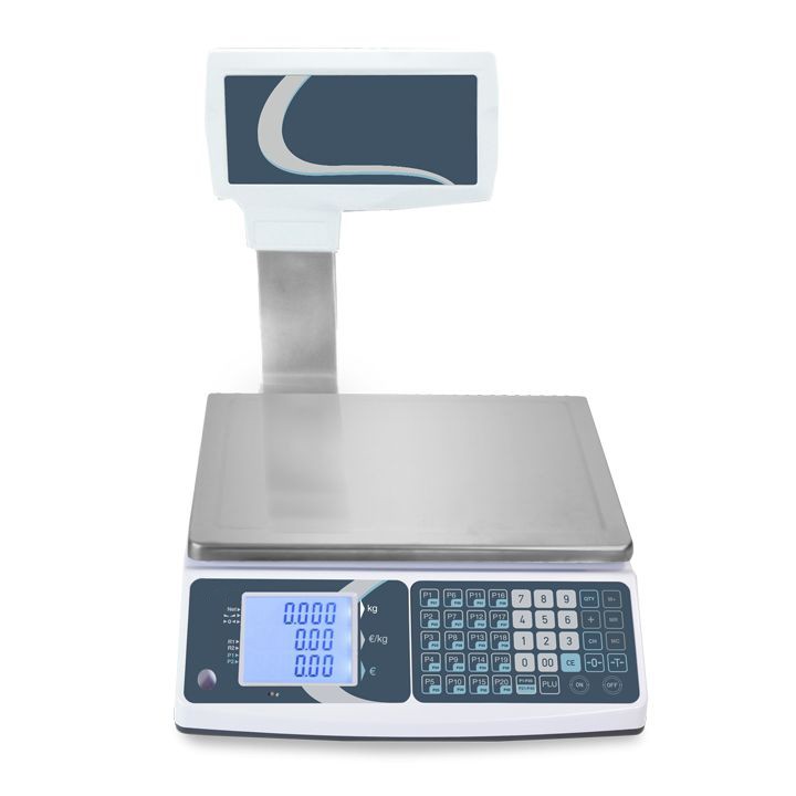 Bilancia commerciale con visore a colonna - portata 15 Kg e precisione 2/5 g