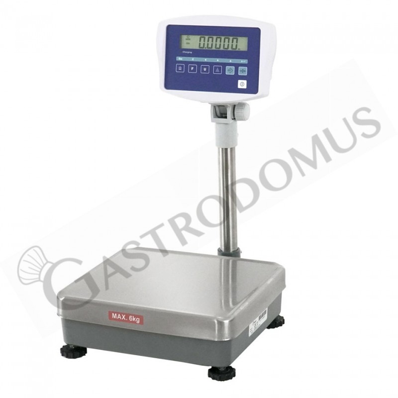 Bilancia monocella completa portata 6 Kg precisione 0,5 g L 360 mm x P 320 mm x H 600 mm