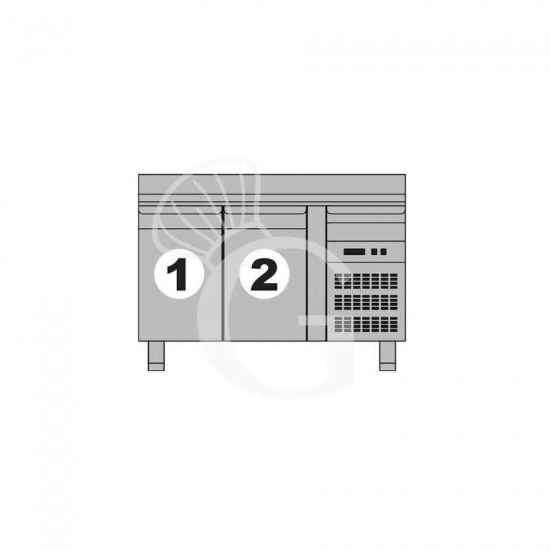 Tavolo refrigerato con 2 porte Prof. 700 -18°C/-22°C