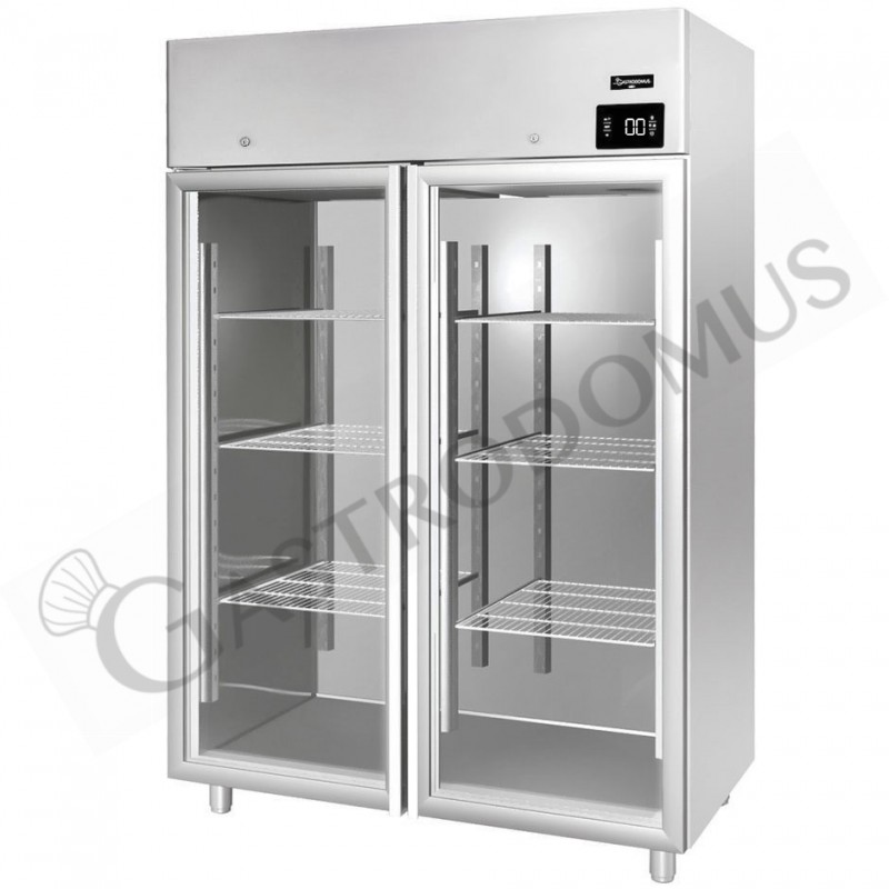 Armadio refrigerato ventilato capacità 1400 LT e temperatura -2°C/+10°C con 2 porte vetro Armadio refrigerato ventilato capacità 1400 LT e temperatura -2°C/+10°C con 2 porte vetro
