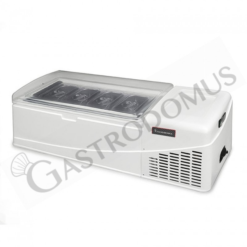 Refrigeratore da banco per gelato, L 1255 mm x P 525 mm x H 360 mm Refrigeratore da banco per gelato, L 1255 mm x P 525 mm x H 360 mm