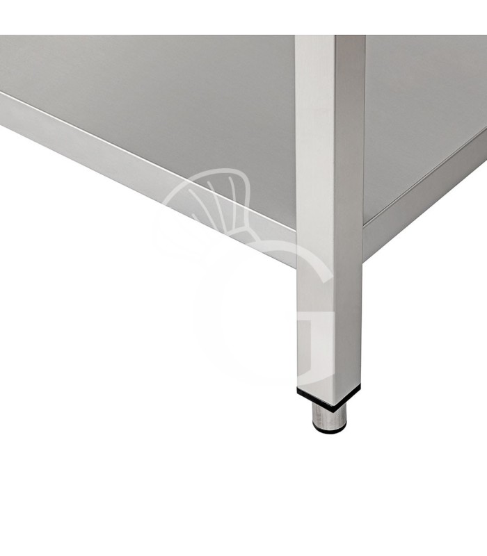 Tavolo in acciaio inox con alzatina 1600x600 per cucina
