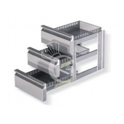 Kit 3 cassetti 1/3 + 1/3 + 1/3 (montati) per tavoli profondità 700 mm